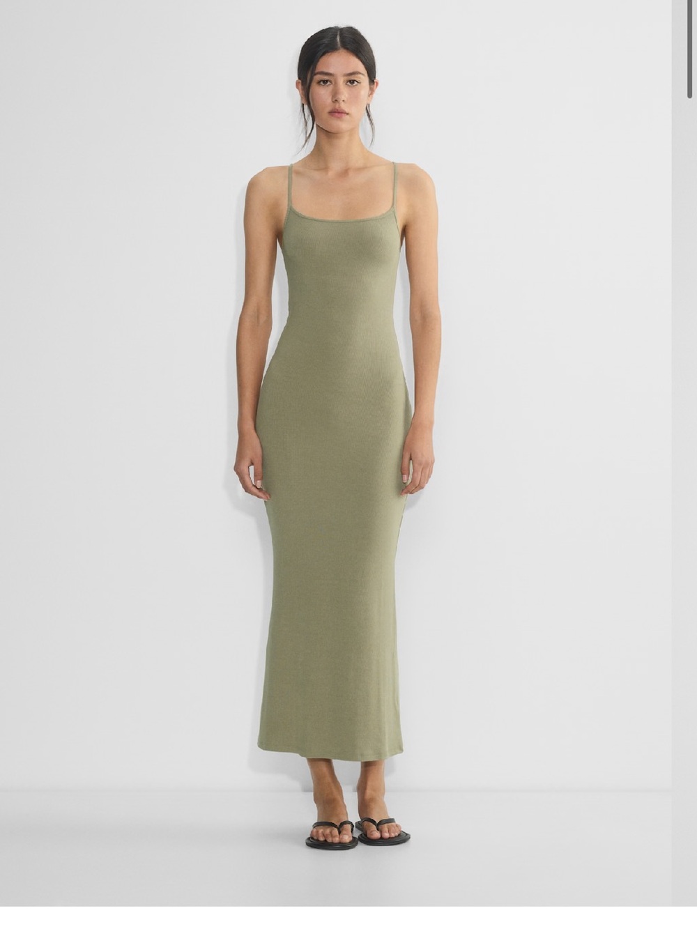 Aritzia Luxe Lounge Babaton Retreat Sundried Olive Dress NEW SMALL